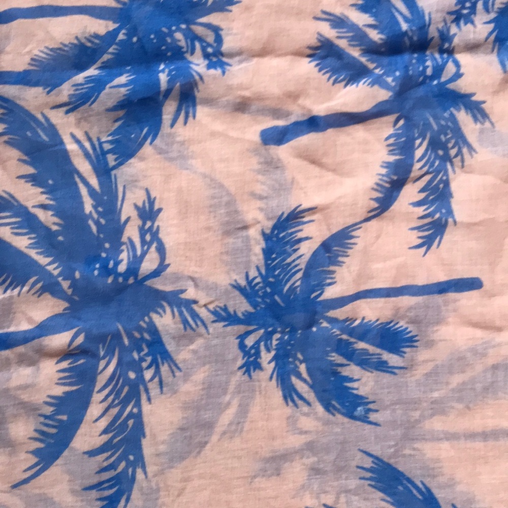Palm Trees Peachy Pink Blue Infinity Scarf - Picture 3 of 4